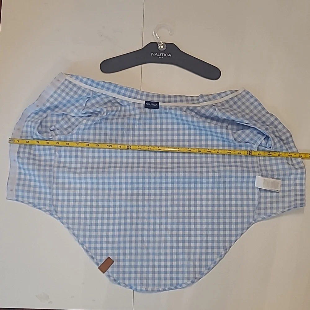 Nautica Plaid Pet Shirt Faux Button Flannel Collared Sleeved Checkered Top NWT